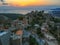 Aerial view of Vathia village at sunset. Vathia, Mani, Laconia, Peloponnese, Greece