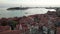 Aerial View of Venice Italy with Grand Canal, Rooftops of Buildings and Boats