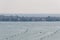 Aerial view of Venice lagoon and Lido island