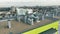 Aerial View Ventilation And Air Conditioners On The Roof Of A Multi-story Building