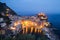 Aerial view of Vernazza - small italian town in the province of