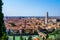 Aerial view of Verona historical center from viewpoint