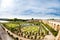 Aerial view of Versailles gardens at sunny day