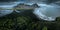 Aerial view of Vestrahorn at Stokksnes in Iceland