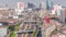 Aerial view of Via Expresa highway and metropolitan bus with traffic timelapse. Lima, Peru