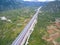 Aerial view of the viaduct on the autobahn