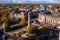 Aerial view of the Victorian architecture of Prospect Square in Harrogate