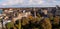 Aerial view of the Victorian architecture of Prospect Square in Harrogate