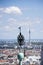 Aerial view of Vienna with bird on tower of Stephansdom