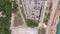 Aerial view of view of the concrete walls of the military Fort on the beach in Tarragona, Spain