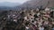 Aerial view village Choh residential buildings gorgeous summer caucasus mountains