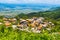 Aerial view of village Delchevo. Bulgaria, Balkan mountains