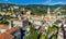 Aerial view of the village of Dolcedo, Liguria, Italy