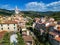 Aerial view of the village of Dolcedo, Liguria, Italy