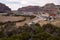 Aerial view of the village of El Chalten.