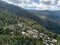 Aerial view of village in flores