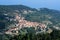 Aerial view of the village Marciana on Elba Island, Italy