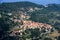 Aerial view of the village Marciana on Elba Island, Italy