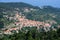 Aerial view of the village Marciana on Elba Island, Italy