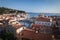 Aerial view on village of Piran on adriatic coastline, slovenia