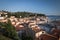 Aerial view on village of Piran on adriatic coastline, slovenia