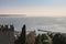 Aerial view on village of Piran on adriatic coastline, slovenia