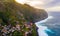 Aerial view of the village of Porto Moniz.