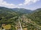 Aerial view of village of Ribaritsa at Balkan Mountains, Bulgaria