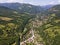 Aerial view of village of Ribaritsa at Balkan Mountains, Bulgaria