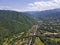 Aerial view of village of Ribaritsa at Balkan Mountains, Bulgaria