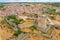 Aerial view of the village San Felices de los Gallegos , Spain