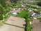 Aerial view of village in the spring.