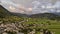 Aerial view of village Srednja Vas near the Bohinj lake in Slovenia