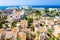 Aerial view of villas and hotels in Pafos, Cyprus