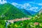 Aerial view of Villefranche de Conflent village in France