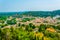 Aerial view of Villeneuve les Avignon dominated by tour philippe le bel, France