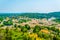 Aerial view of Villeneuve les Avignon dominated by tour philippe le bel, France