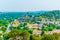 Aerial view of Villeneuve les Avignon dominated by tour philippe le bel, France
