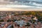 Aerial view of Vilnius Old Town, one of the largest surviving medieval old towns in Northern Europe. Landscape of UNESCO-inscribed