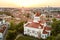 Aerial view of Vilnius Old Town, one of the largest surviving medieval old towns in Northern Europe. Summer landscape of Old Town