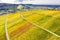 Aerial view of vineyard in valley Remstal in Germany