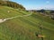 Aerial view of Vineyard in Weinberg during an autumn