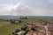 Aerial view of the vineyards of Barbaresco, Piedmont.