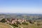 Aerial view of the vineyards of Castiglione Tinella, Piedmont.