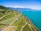 Aerial view of Vineyards in Lavaux region - Terrasses de Lavaux