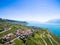 Aerial view of Vineyards in Lavaux region - Terrasses de Lavaux