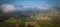 Aerial view Vineyards in the sunshine, Vineyards of Loupiac, Bordeaux Vineyards