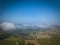 Aerial view Vineyards in the sunshine, Vineyards of Loupiac, Bordeaux Vineyards