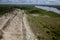 Aerial view - Vistula River near Kazimierz Dolny , Poland