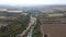 Aerial view of Vit river, passing near village of Aglen, Lovech Region, Bulgaria
